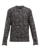 Matchesfashion.com Balenciaga - Logo Jacquard Wool Blend Sweater - Mens - Black White