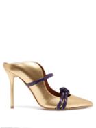 Matchesfashion.com Malone Souliers - Farrah Leather Mules - Womens - Gold Navy