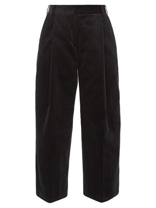Matchesfashion.com Margaret Howell - High Rise Cotton Corduroy Wide Leg Trousers - Womens - Black