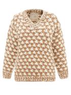 Saunders - Camille V-neck Merino Sweater - Womens - Cream Multi