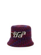 Matchesfashion.com Prada - Logo Intarsia Wool Blend Bucket Hat - Womens - Red