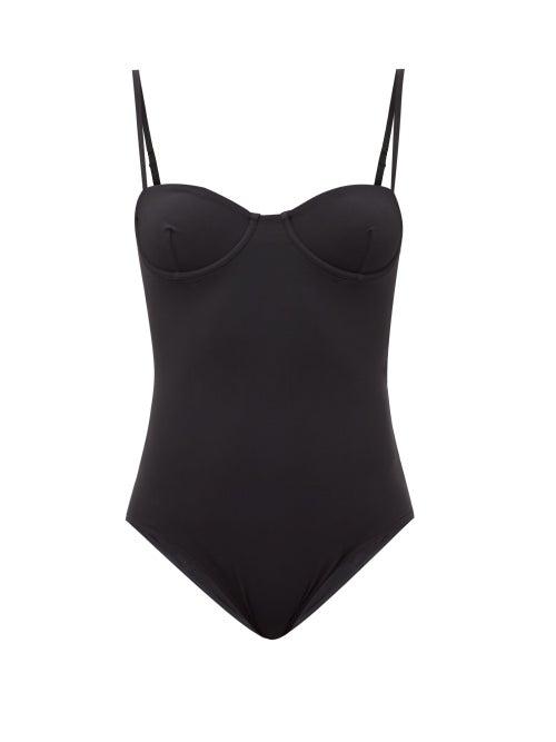 Matchesfashion.com Totme - Underwired Recycled-fibre Swimsuit - Womens - Black