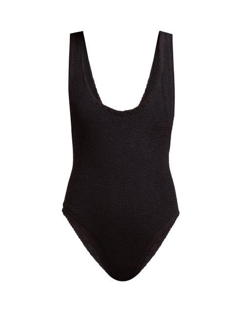 Matchesfashion.com Reina Olga - Ruby Scrunch Scoop Back Swimsuit - Womens - Black