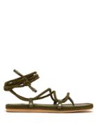 Valentino Torchon Satin-rope Wraparound Sandals