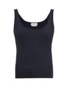 Matchesfashion.com Alexander Mcqueen - Round-neck Ribbed Tank Top - Womens - Navy