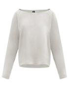 Matchesfashion.com Norma Kamali - One-shoulder Cotton-blend Jersey Sweatshirt - Womens - Light Grey