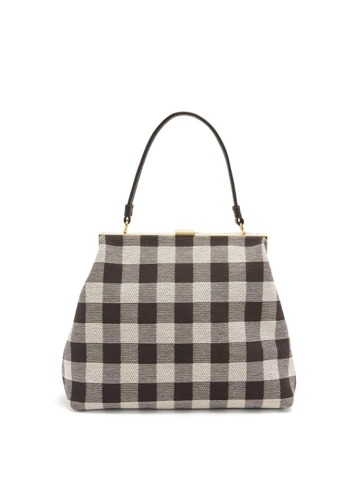 Mansur Gavriel Checker Elegant Top-handle Canvas Bag