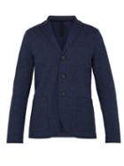 Matchesfashion.com Harris Wharf London - Single Breasted Slubbed Cotton Blend Blazer - Mens - Navy