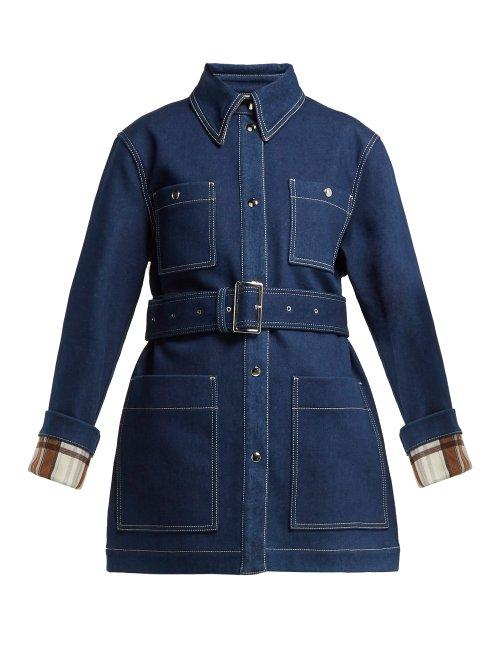 Matchesfashion.com Acne Studios - Oversized Plaid Lined Denim Jacket - Womens - Denim