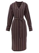 Matchesfashion.com Joseph - Janis Striped Cotton-blend Tunic Dress - Womens - Black Multi