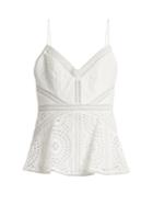 Zimmermann Meridian Broderie-anglaise Cotton Cami Top