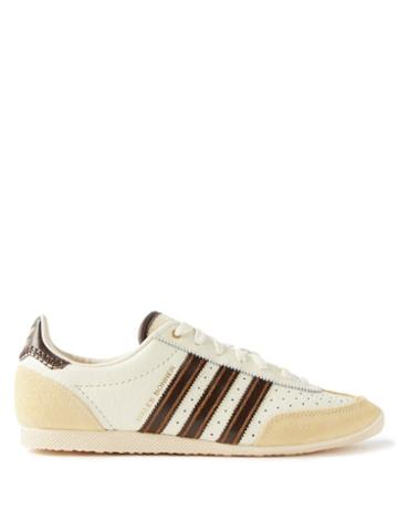 Adidas X Wales Bonner - Japan Blanket-stitched Leather And Suede Trainers - Womens - Cream