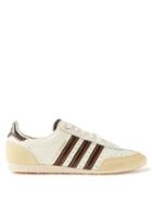 Adidas X Wales Bonner - Japan Blanket-stitched Leather And Suede Trainers - Womens - Cream