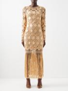 Zimmermann - Kaleidoscope Fringed Macram Dress - Womens - Gold