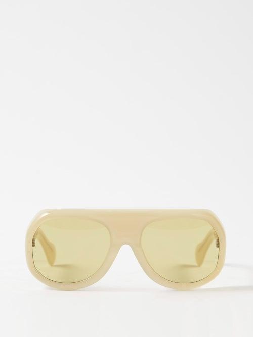 Port Tanger - X Vanessa Reid Kuky Aviator Sunglasses - Womens - Cream Multi