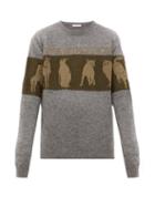 Matchesfashion.com Jw Anderson - Animal Jacquard Wool Blend Sweater - Mens - Grey Multi