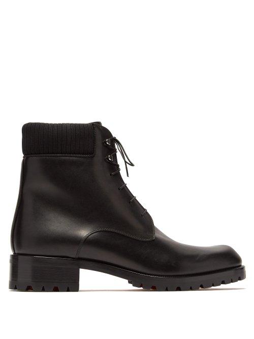 Matchesfashion.com Christian Louboutin - Trapman Lace Up Leather Boots - Mens - Black