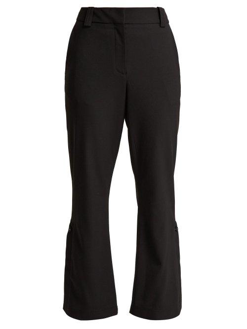 Matchesfashion.com Proenza Schouler - Kick Flare Cropped Wool Blend Trousers - Womens - Black