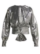 Matchesfashion.com Msgm - Open Back Sequin Blouse - Womens - Silver