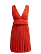 Matchesfashion.com Chlo - Pliss Crepe Mini Dress - Womens - Dark Orange