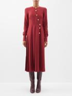 Altuzarra - Teys Buttoned Asymmetric Pleated Dress - Womens - Burgundy