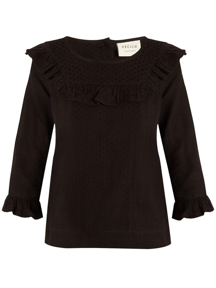 Cecilie Copenhagen Lulu Ruffle Scarf-jacquard Top