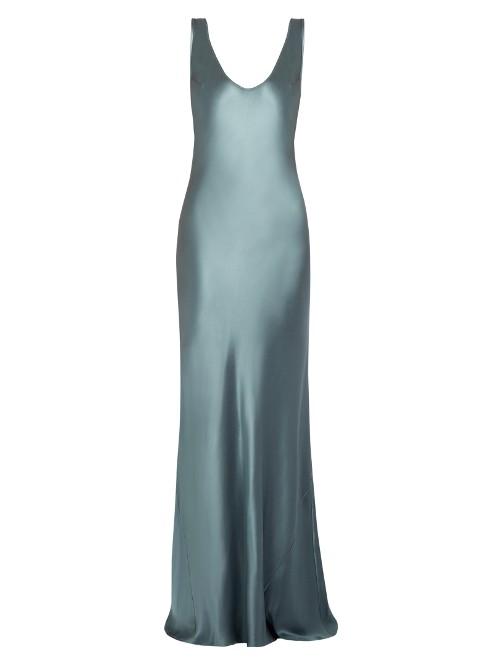 Galvan Scoop-neck Sleeveless Silk-satin Gown