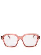 Celine Eyewear - Square Acetate And Metal Glasses - Womens - Pink