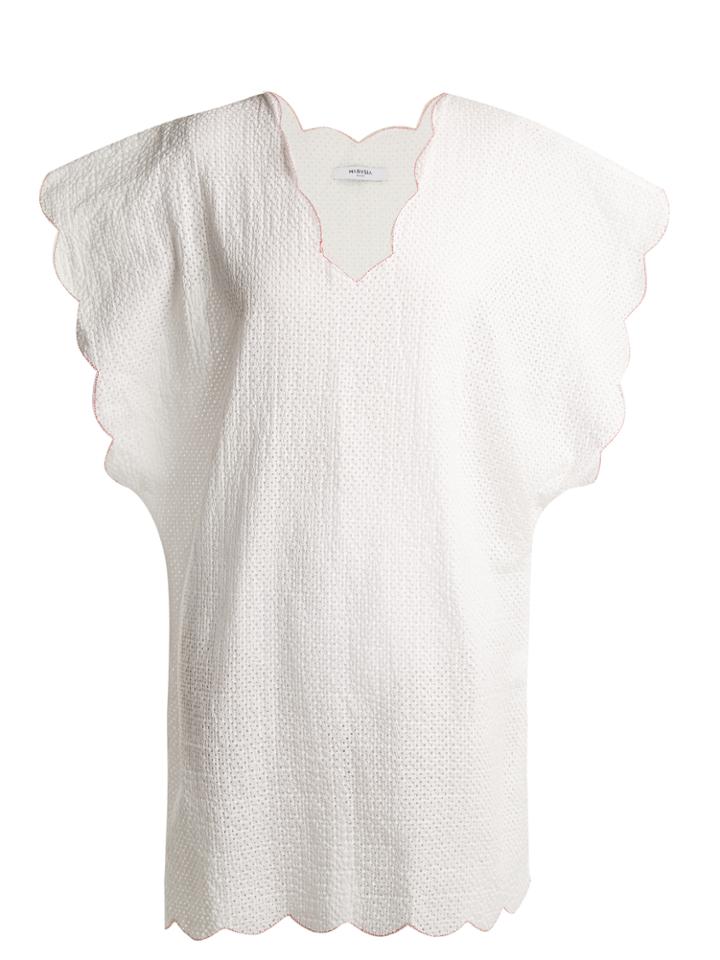 Marysia Swim Shelter Island Scallop-edged Cotton Cover-up