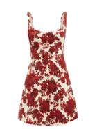 Emilia Wickstead - Talia Floral-print Taffeta Mini Dress - Womens - Red White