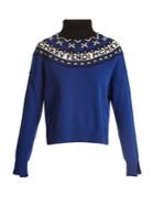 Fendi Fair Isle And Logo-intarsia Wool-blend Sweater