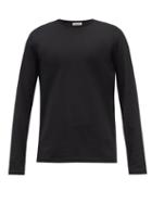 Mens Rtw Jil Sander - Logo-embroidered Cotton-blend Long-sleeved T-shirt - Mens - Black