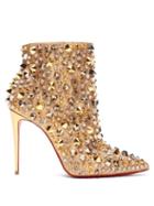Matchesfashion.com Christian Louboutin - So Full Kate 100 Lige Ppite Ankle Boots - Womens - Silver Gold