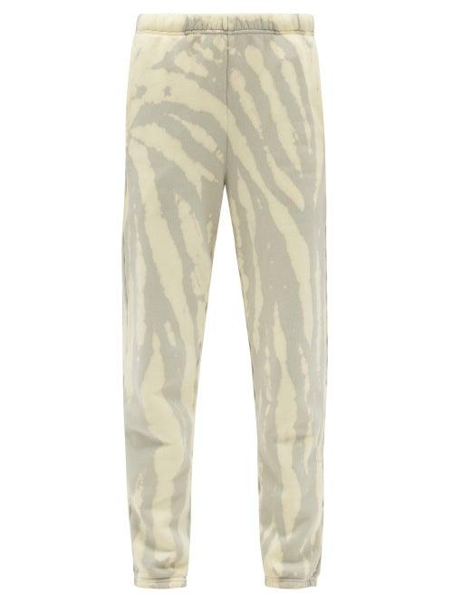 Matchesfashion.com Les Tien - Classic Tie-dye Brushed-back Cotton Sweatpants - Womens - Light Blue