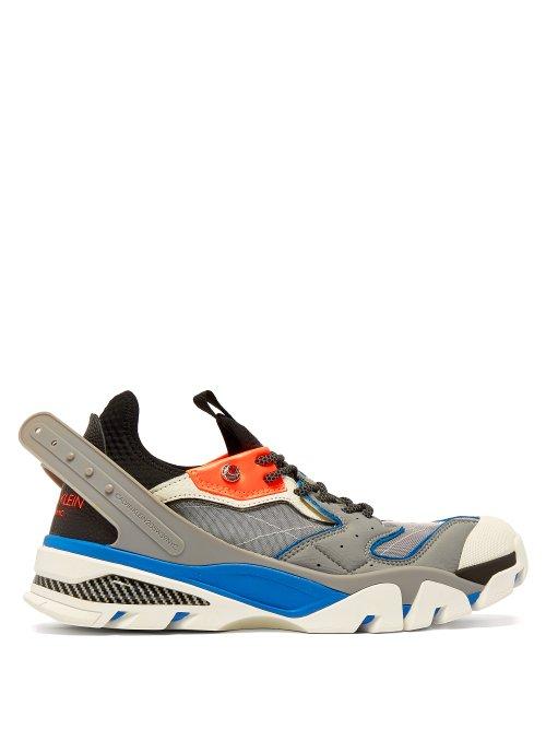Matchesfashion.com Calvin Klein 205w39nyc - Carlos 10 Leather Trainers - Mens - Grey Multi