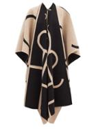 Matchesfashion.com Joseph - Logo-jacquard Merino Wool Kaftan - Womens - Black Beige