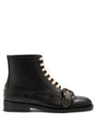 Matchesfashion.com Gucci - Queercore Leather Ankle Boots - Womens - Black