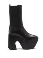 Matchesfashion.com Marques'almeida - Open Toe Leather Platform Boots - Womens - Black