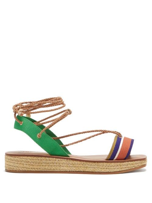 Matchesfashion.com Lvaro - X Thierry Colson Tolga Wicker Flatform Sandals - Womens - Tan Multi