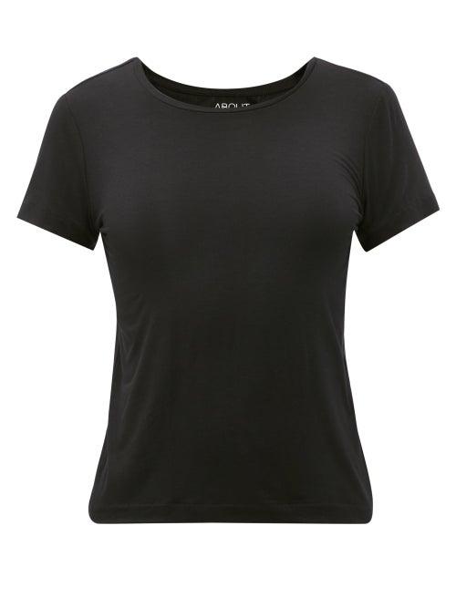 Ladies Lingerie About - Round-neck Jersey T-shirt - Womens - Black