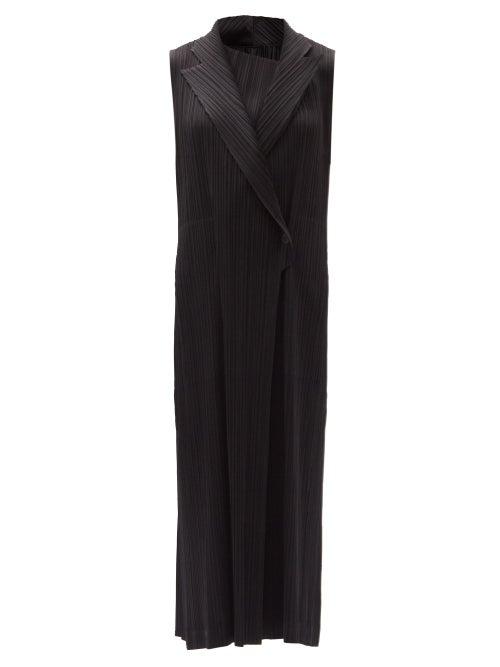 Matchesfashion.com Pleats Please Issey Miyake - Sleeveless Technical-pleated Coat - Womens - Black