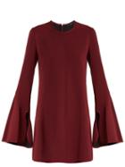 Matchesfashion.com Ellery - Preacher Bell Sleeved Crepe Dress - Womens - Burgundy