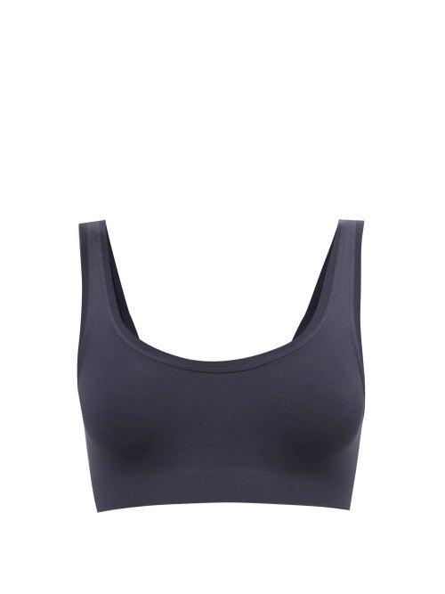 Hanro - Touch Feeling Scoop-neck Crop Top - Womens - Navy