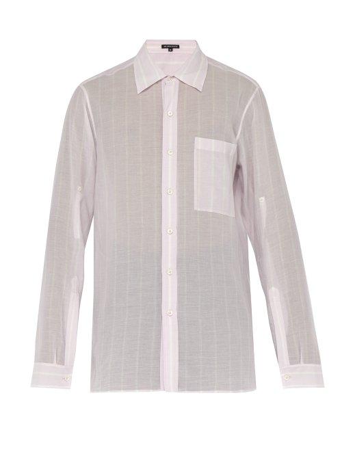 Matchesfashion.com Ann Demeulemeester - Striped Cotton Shirt - Mens - Pink