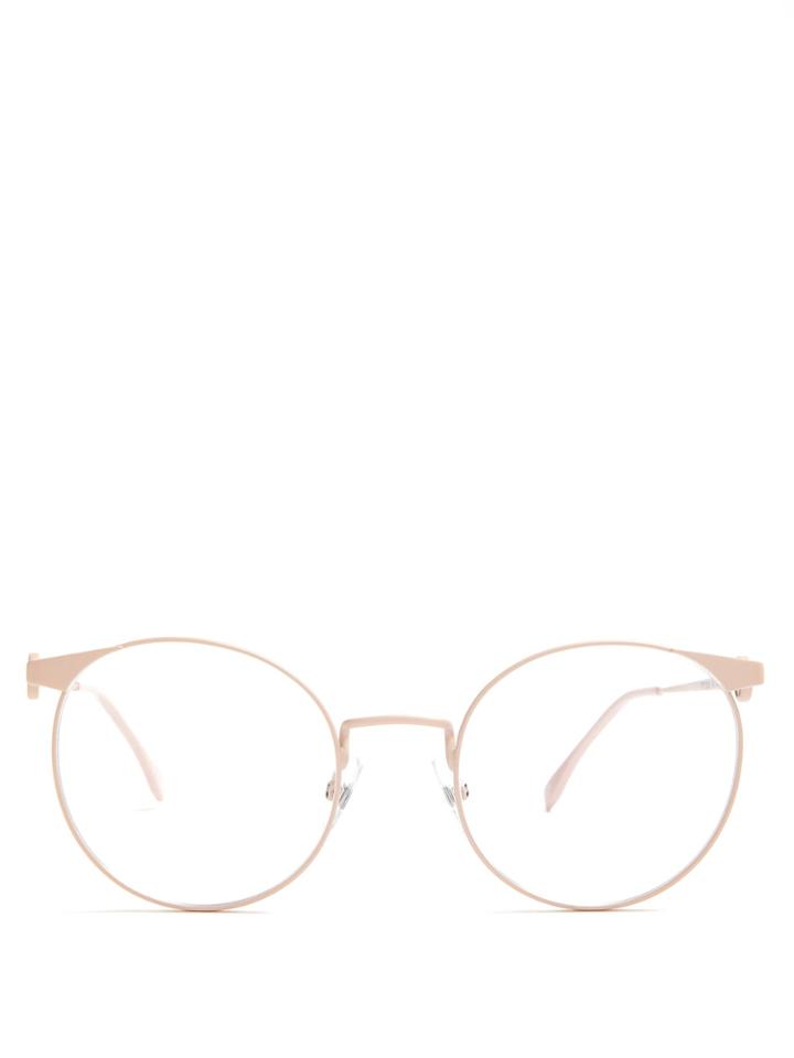 Fendi Round-frame Metal Glasses