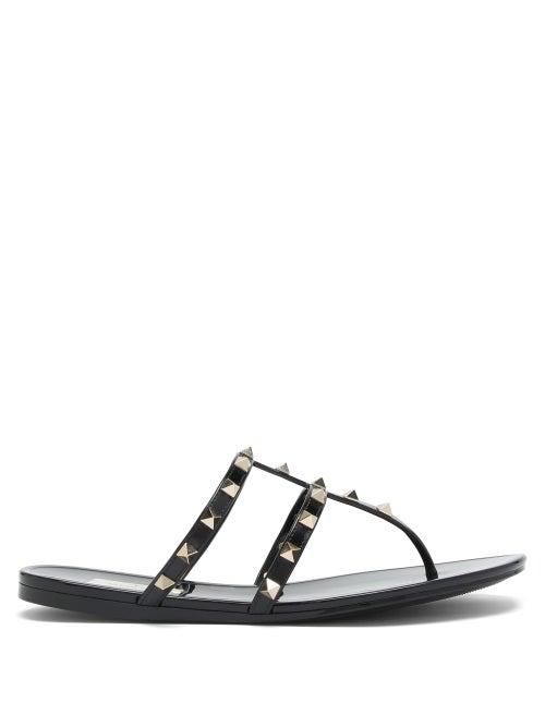 Matchesfashion.com Valentino Garavani - Rockstud Jelly Slides - Womens - Black