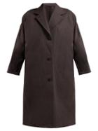 Matchesfashion.com Chimala - Shadow Stripe Single Breasted Cotton Coat - Womens - Black