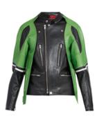 Matchesfashion.com Maison Margiela - Bi Colour Leather Jacket - Mens - Black Green