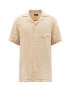 Frescobol Carioca - Cuban-collar Linen Shirt - Mens - Beige