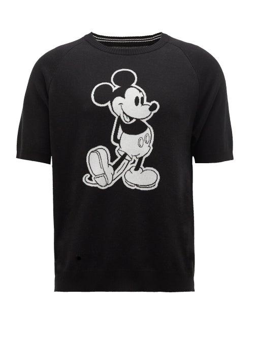 Matchesfashion.com Takahiromiyashita Thesoloist. - Mickey Mouse-intarsia Cotton Sweater - Mens - Black